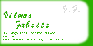 vilmos fabsits business card